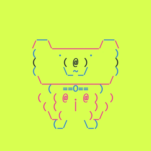 A colorful common ASCII Dog from the Genesis collection