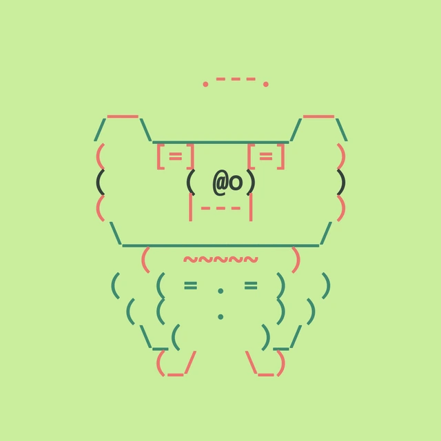 A colorful common ASCII Dog from the Genesis collection