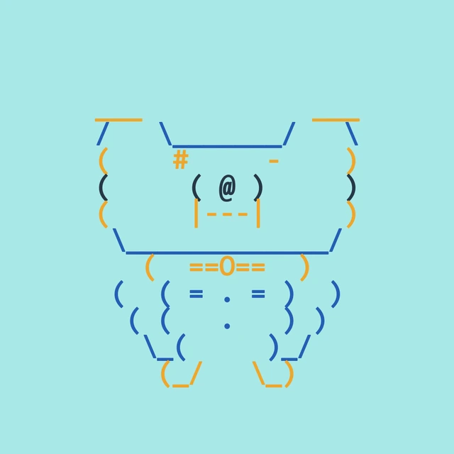 A colorful common ASCII Dog from the Genesis collection