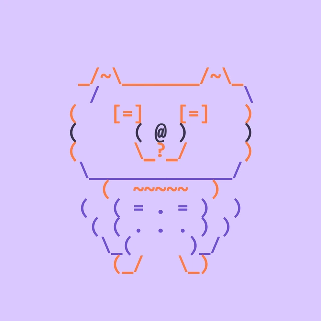 A colorful common ASCII Dog from the Genesis collection