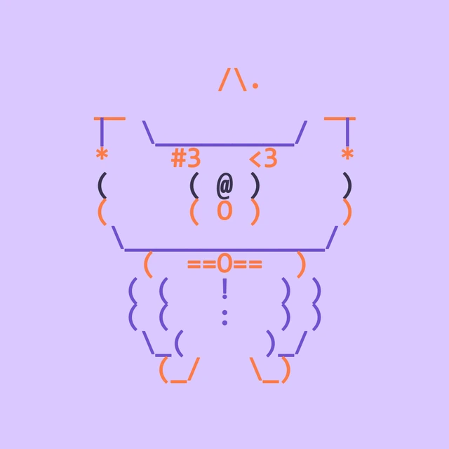 A colorful epic ASCII Dog from the Genesis collection