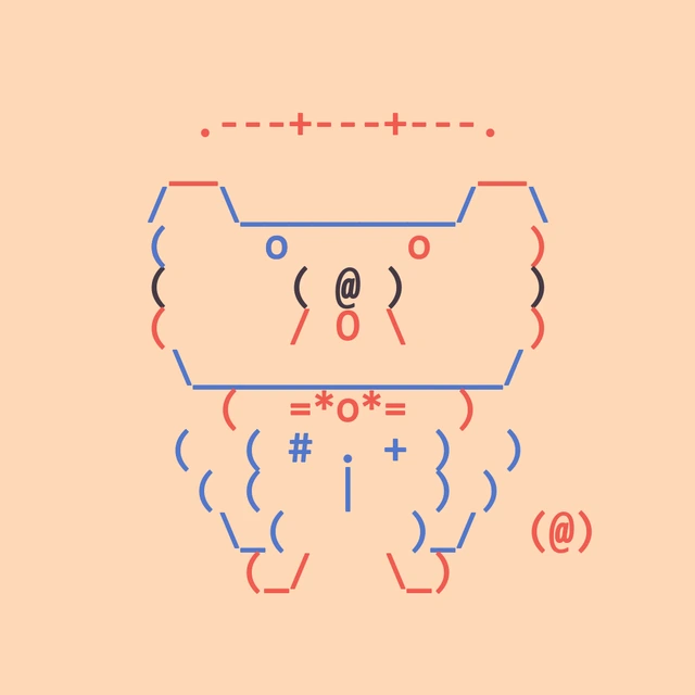 A colorful epic ASCII Dog from the Genesis collection