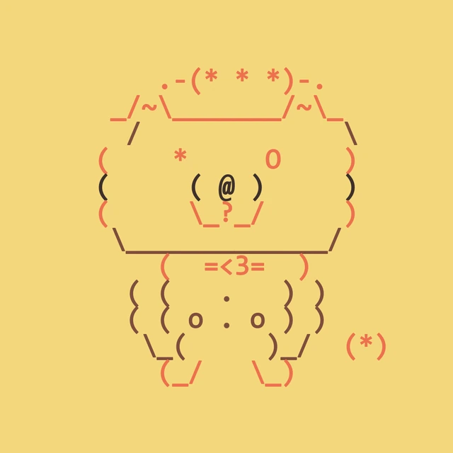 A colorful rare ASCII Dog from the Genesis collection